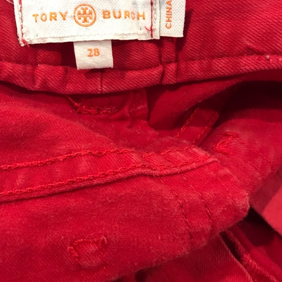 Tory Burch Red Cropped Skinny Jeans‎ Size 28 - Picture 4 of 6